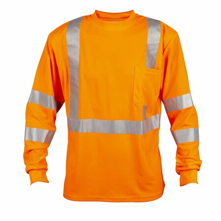 CORDOVA COR-BRITE Long Sleeve Shirts, Orange, 2in Silver Reflective Tape, 5XL V5105XL